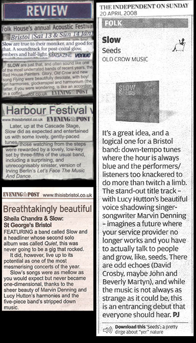 Reviews of Slow shows and records